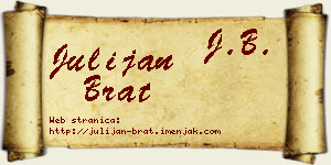 Julijan Brat vizit kartica